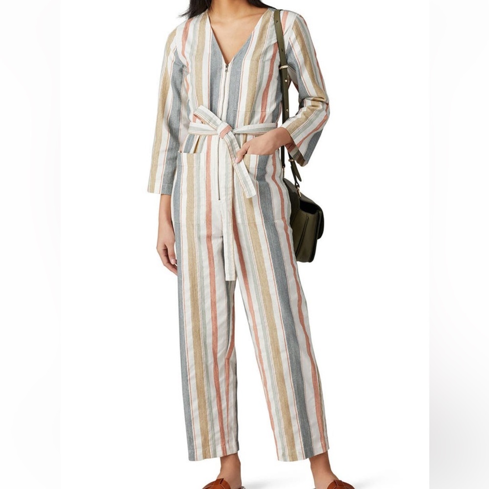 Madewell Zip-Front Tie-Waist Jumpsuit Sz 14
